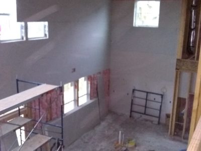 Day 1: first and second floor ceilings complete (with the exception of the cathe...