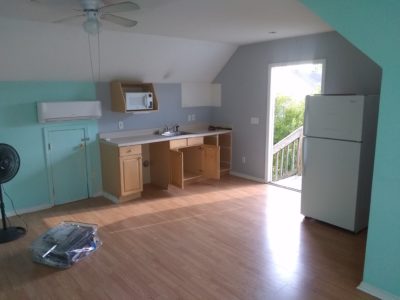 Here is a"total" demo/remodel of studio apartment. New cabinets, new granite cou...