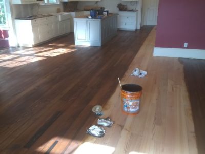 Little floor staining for a client on a beautiful Sunday in Spanish Wells.