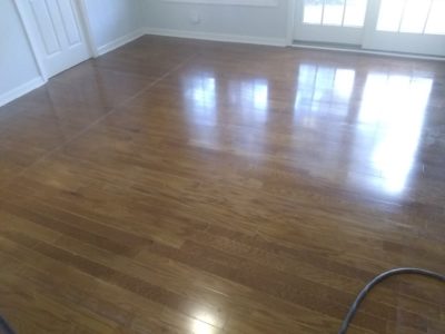 This client had new engineered pre-finished floors installed to match their exis...